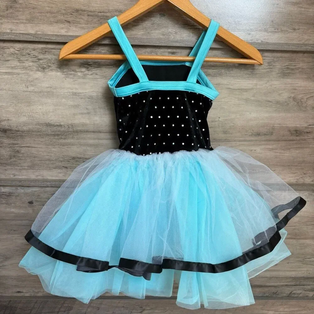Weissman 14358 SC Blue Satin Black Velvet Ballet Tutu Costume Tap Dance Recital